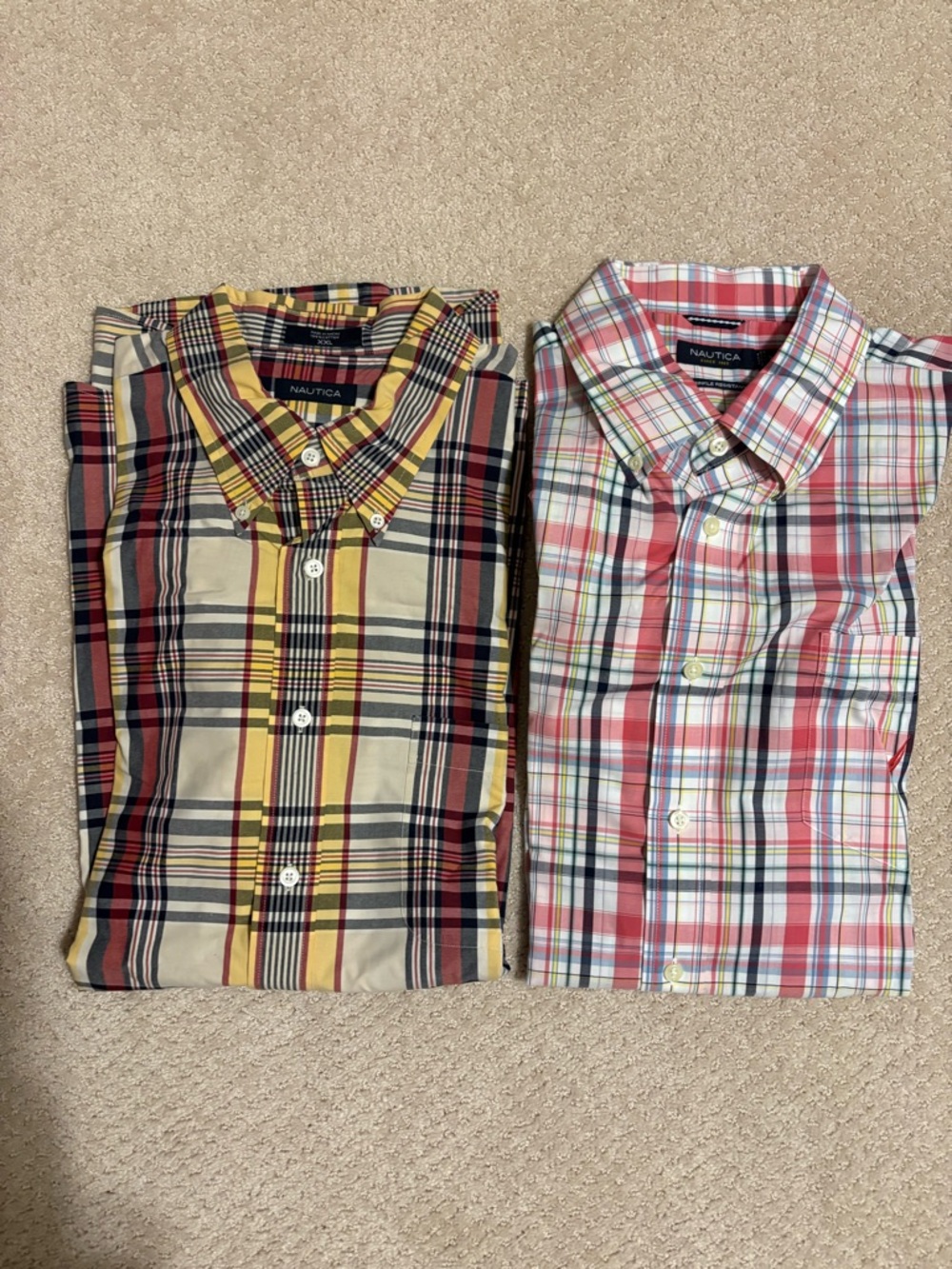 Nautica XXL Plaid Button Down Shirts Bundle Short Sleeve Lot